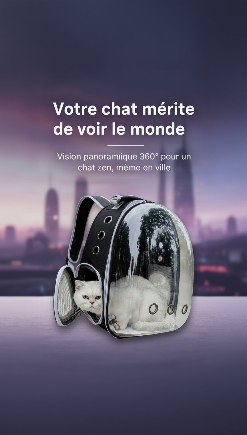 Sac de transport capsule transparente pour chat et chien