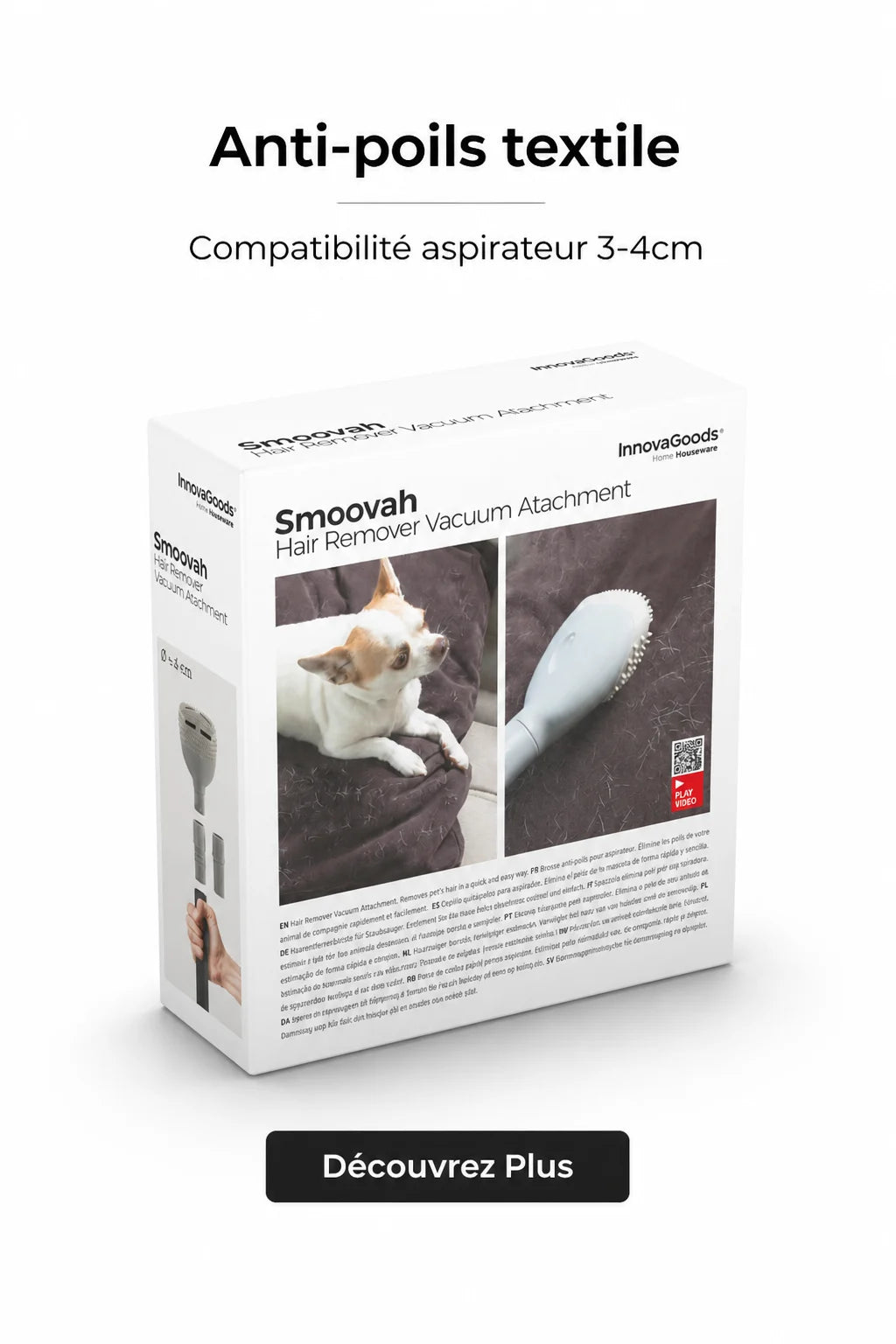Brosse Aspirateur Anti-Poils Chat & Chien — Accessoire Ménage Animaux