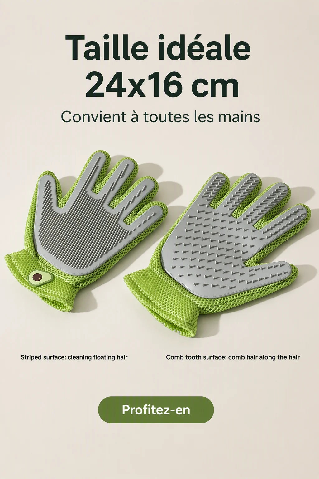 Gants de Toilettage 2-en-1 pour Chat & Chien — Massage Anti-Poils