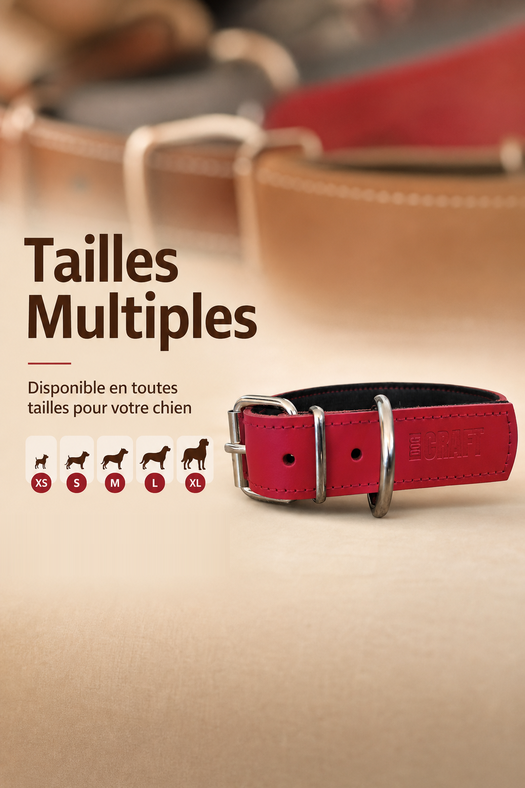Collier Cuir Relax Rembourré pour Chien — Fait Main en Espagne