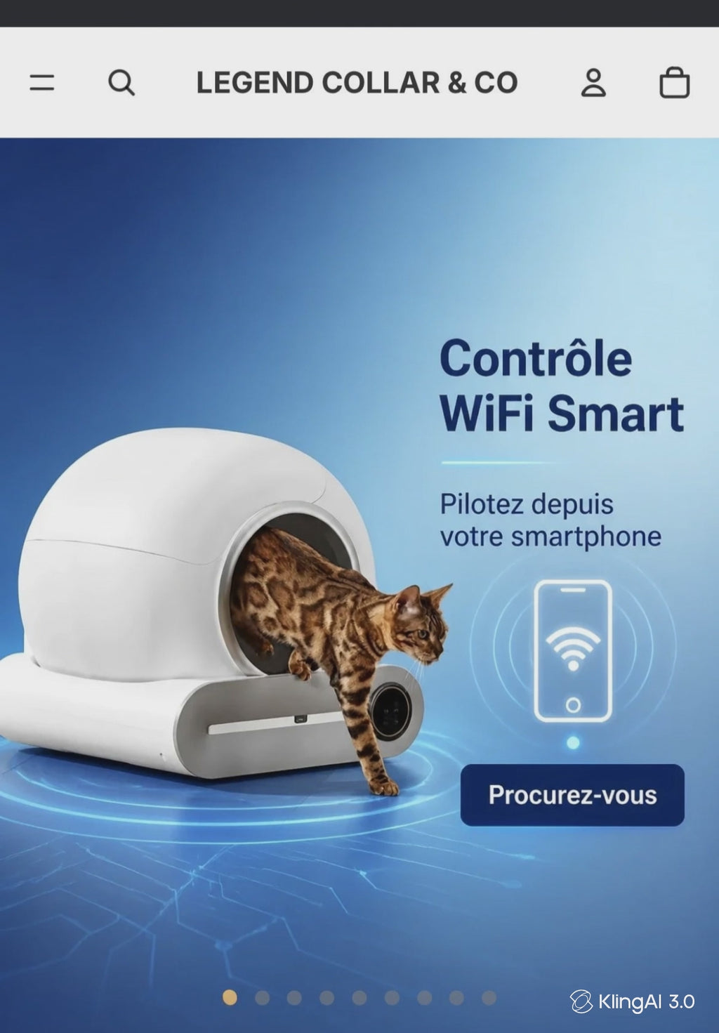 Bac à Litière Intelligent Automatique pour Chat — Contrôle App WiFi