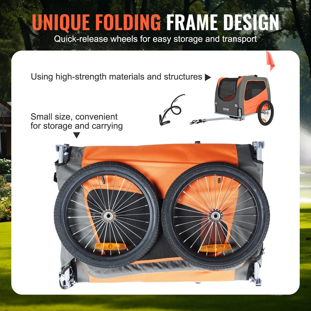 Dog Bike Trailer, Supports up to 66 lbs, Pet Cart Bicycle Carrier,